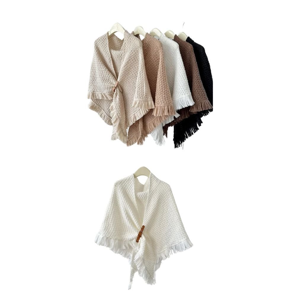 Poncho Écharpe Foulard Femme DiaryLook – Ultra Doux Acrylique, 6 Boutons Multifonctions, Taille Unique